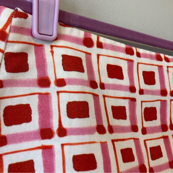 NEW ZARA Women's Pink Red Geometric Skort Tie Closure Size M - Picture 6 of 10